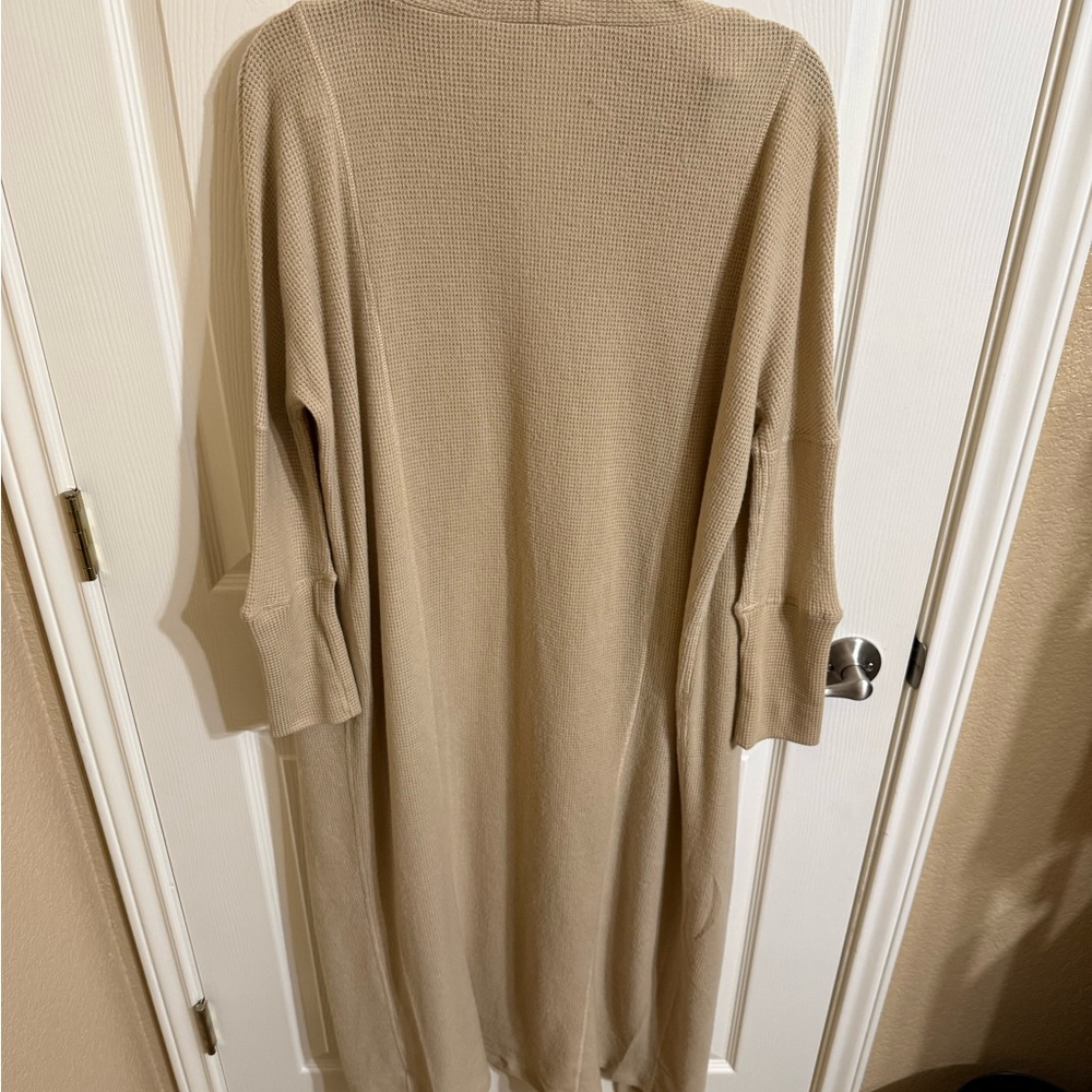 New Free People Women’s Tan Waffle Knit Cardigan & Joggers Size Medium